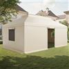 VEVOR Copertura Invernale per Gazebo, per Gazebo Rigidi da 3,68 x 6,11 m, Copertura a Due livelli per Tutte le Stagioni con Pareti Laterali e Finestre in Rete, per Ripari Chiusi, Gazebo non Inclusi