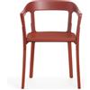 Magis Steelwood Chair Sedia con braccioli in faggio tinto rosso mattone