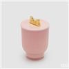 EDG Enzo De Gasperi Candela di Natale Fiocco con Vaso H 15 Cm D 10 Cm Rose Water Rosa Oro