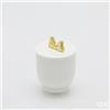 EDG Enzo De Gasperi Candela di Natale Fiocco con Vaso H 13 Cm D 9 Cm Frangipani Bianco Oro