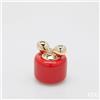 EDG Enzo De Gasperi Candela di Natale Fiocco H 10 Cm D 8,5 Cm Berry Fruit Rosso Oro