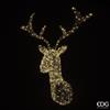 EDG Enzo De Gasperi Decoro Renna Pearls Natale 300 MicroLed H 90 Cm L 90 Cm L 35 I44 Light Gold