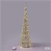 EDG Enzo De Gasperi Albero di Natale Led Intreccio Cono 40 MicroLed 80 Cm D 20 Cm IP20 Gold