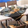 PETTI Artigiani Italiani - Tovaglia Centrotavola Moderno Effetto Marmo Nero e Oro, Centrotavola da Cucina 90x90 cm, 100% Made in Italy