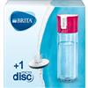 BRITA Borraccia filtrante per acqua, Pink (0.6l) - incl. 1 filtro MicroDisc per la riduzione di cloro, PFAS*, erbicidi, pesticidi e impurità