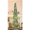 HMASYO Albero di Natale pop-up da 150 cm, con luci, pieghevole, con paillettes colorate, decorazioni per casa, appartamento, feste, interni ed esterni