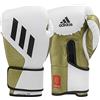 Adidas Guantoni da boxe Speed Tilt 350 Velcro - 12 oz, colore: bianco/oro - con innovativa tecnologia TILT - i primi guantoni da boxe realizzati in pelle di cactus 100% sostenibili