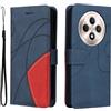 XINNI Cover Protettiva per Oppo Reno 12 F 5G/Oppo Reno 12 FS 5G Case, retrò Cellulare Custodia Libro Antiurto in Flip Pelle PU/TPU, Portafoglio Flip Magnetica, Blu
