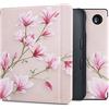 kwmobile Custodia eReader Compatibile con Kobo Libra 2 Cover - eBook Reader Flip Case - rosa/bianco/rosa antico - Magnolie