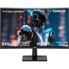 TITAN ARMY C24A1H Monitor gaming da 23,6 pollici a 240 Hz, monitor curvo 1500R, MPRT 1ms, risoluzione 1920 x 1080