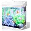 Nobleza - Nano Acquario in Vetro e Plastica per Pesci Acqua Tropicali con Illuminazione a LED e Filtro Inclusa. 7 Litri, Colore Bianco.