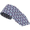 Suitsupply Lino Cotone Blu con Motivo Geometrico Cravatta Italy 58 "/ 7.6cm