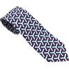 Suitsupply Lino Cotone Blu con Motivo Geometrico Cravatta Italia
