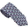Suitsupply Cotone Lino Blu Modellato Geometrico Cravatta Italia 58 "/ 7.6cm