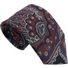 Suitsupply Seta Rosso con Motivo Paisley Cravatta Italia 59 "/ 7.6cm 150cm/8cm