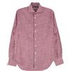 Suitsupply Cotone Due Strato Rosso Formale Quadri Slim Fit Maglia Taglia 40 -