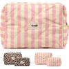 feschi Beauty Bag - Leopard | Disponibile in 2 misure | Trousse trapuntata con motivo leopardato | Molto spazio per i tuoi prodotti cosmetici e la cura dei capelli | pratica tasca interna, Colore