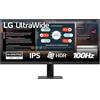 LG 29U511A Monitor UltraWide 21:9 29 IPS, WFHD (2560x1080), HDR10, 100Hz, sRGB 99%, HDMI, DisplayPort, Uscita Cuffie, Schermo Antiriflesso, Reader Mode, Flicker Safe, Nero