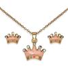 SANICO SRL BJS004 PARURE ORECCHINI+COLLANINA CROWN GOLD PLATED