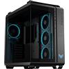ASUS TUF GAMING GT502 HORIZON TG ARGB BLACK,Chassis a Doppia Camera con Design Panoramico e Pannello in Vetro, 4 Ventole ARGB Preinstallate, Porta USB-C ad Alta Velocità,Montabile senza Attrezzi, Nero