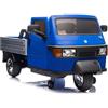 Piston Car Ape Car Piaggio Elettrica per Bambini Blu con Ruote EVA e Telecomando