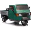Piston Car Ape Car Piaggio Elettrica per Bambini Verde con Ruote EVA e Telecomando