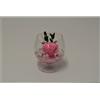 Ars Nova Coppa cognac fondo pietra con rosa baccara cm 12x14 - rosa