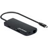 Manhattan Manhattan 152372 replicatore di porte e docking station per laptop USB 3.2 Gen 1 [3.1 Gen 1] Type-C Nero (USB-C DOCK/HUB/READER 5-PORT- - NETWORK/USB-A[X3]/USB-C WITH PD) 152372