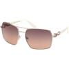 GUESS Women GU0015932B63 Sunglass, Occhiali Donna, Oro Pallido Lucido, 63