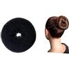 CLOTHOBEAUTY JIAHAO 1 ciambella per ciambelle per capelli di grandi dimensioni, ciambella per ciambelle, ciambelle per chignon, ciambelle per ciambelle per ciambelle (per capelli spessi e lunghi) 14 cm, (X-Nero)