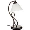 Licht-Erlebnisse Lampada da tavolo Dorothea con cavo stile rustico in nero opaco e vetro alabastro E14 ideale per scrivania comodino camera da letto, salotto