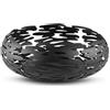 Alessi Barknest BM02 B - Cestino Portafrutta di Design con Decoro Traforato in Acciaio Inox 18/10, Nero