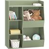 SoBuy Libreria Montessoriana per Bambini - Scaffale Portagiochi con 5 Scomparti Aperti - Libreria da Terra per Cameretta Verde 80x34x104 cm KMB55-K-GR