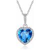 ChicSilver Collana Pendente Donna Cuore Piccolo in Argento Sterling 925 con Zirconi Brillanti Pietra Nascita 12 Mese Mesi Catenina Catena Regolabile Gioiello alla moda - Dicembre Zircone Blu
