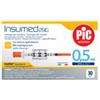 PIKDARE SPA Siringa Per Insulina Pic Insumed 0,5 Ml 100 Ui Ago Gauge 29lunghezza 12,7 Mm Senza Spazio Morto 3 Sacchetti Da 30 Pezzi