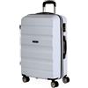 ITACA - Valigia Da Stiva Rigida - Trolley Grande Con Ruote, Valigia 23kg Per Viaggi, Trolley Da Stiva Resistente. Lucchetto a Combinazione, Bianco