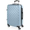 ITACA - Valigia Da Stiva Rigida - Trolley Grande Con Ruote, Valigia 23kg Per Viaggi, Trolley Da Stiva Resistente. Lucchetto a Combinazione TSA, Blu chiaro