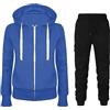 HAOLEI Tuta Donna Invernale Elegante Cotone Felpa con Cappuccio con Zip e Pantalone Due Pezzi Curvy Jogging Completo Palestra Leggero Tracksuit Fitness Tuta Felpata Tute da Ginnastica