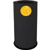STILCASA Contenitore tondo 2 scomparti 70L in acciaio nero Stilcasa