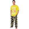 SPONGEBOB SQUAREPANTS Pigiama Uomo y Adolescenti Set Pigiami con T-Shirt e Pantaloni Lunghi Abbigliamento da Casa Regalo Uomo (2XL, Giallo/Nero)