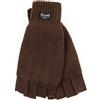 EEM Fashion Guanti mezze dita EEM KARLO con fodera termica Thinsulate ?, 100% lana, guanto invernale Braun L