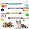 JJUNW 4 bastoncini di erba gatta Matatabi Stick gatto naturale bastoncini da masticare per gatti, bastoncini da masticare per gatti, bastoncini da masticare per gatti, per giocare a masticare e