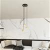 Lampadario a Sospensione in Acciaio ELIT 3 PREMIUM Nero e Oro 3xGX53