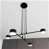 Lampadario a Sospensione in Acciaio GX53 MODUS 4 Nero 4xGX53