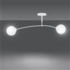 Lampadario a Sospensione in Acciaio e Vetro PREGOS 2 Nero/Bianco 2xE14