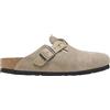BIRKENSTOCK BOSTON BRAIDED TAUPE SUEDE LEATHER Ciabatta Donna