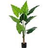 DRW Pianta Artificiale di alocasia con 9 Foglie di passia in PVC in Verde, Multicolore, Medidas: 150x25x25cm