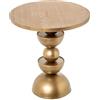 DRW Tavolino in Legno con Base in Metallo Dorato 46 x 46 x 49 cm, Multicolore, Medidas: 46x46x49cm