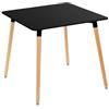 DRW Tavolino in Legno MDF Nero e Naturale, Multicolore, Medidas: 30x30x76 cm