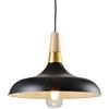 GTV Skandi lampada sospesa 1x40 W nero-oro-legno OS-SKAN2-10-DEC